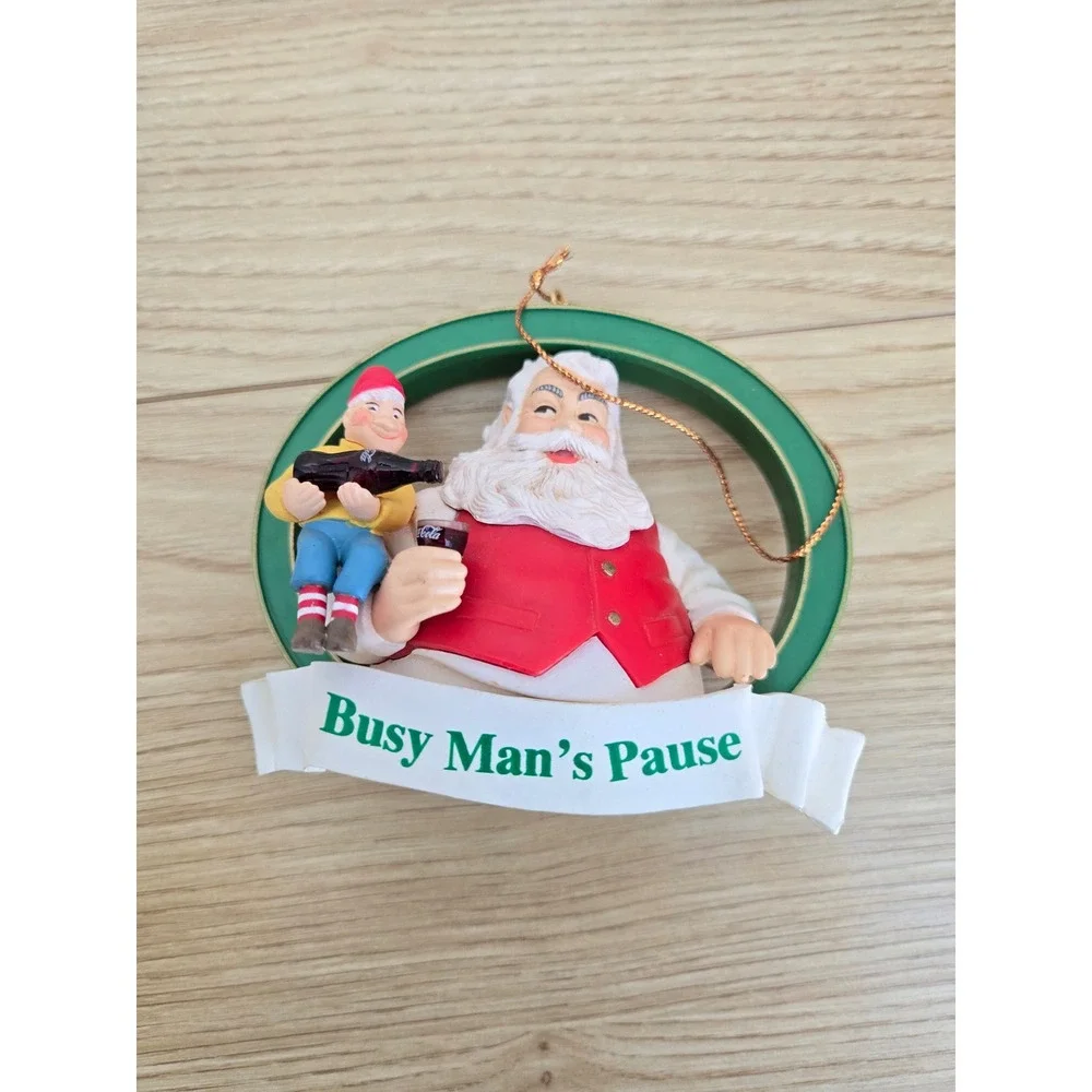 Coca-Cola Trim A Tree 1960 Busy Man's Pause Santa Ornament Haddon Sundblom